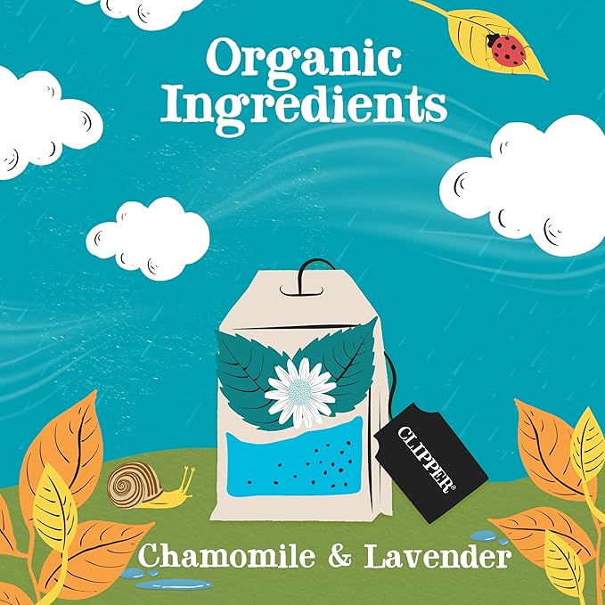Clipper Tea Snore and Peace Chamomile & Lavender Herbal Tea – Caffeine Free, USDA Organic, Great Hot or Iced – Comfortingly Floral, Natural, Fair & Delicious – 50 Tea Bags