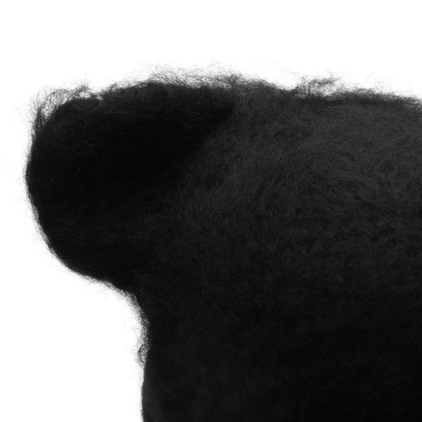 ZLYC Women Crochet Hat Knit Cat Ear Slouchy Beanie Cute Vintage Grunge Fuzzy Hat, Bear Ear Black