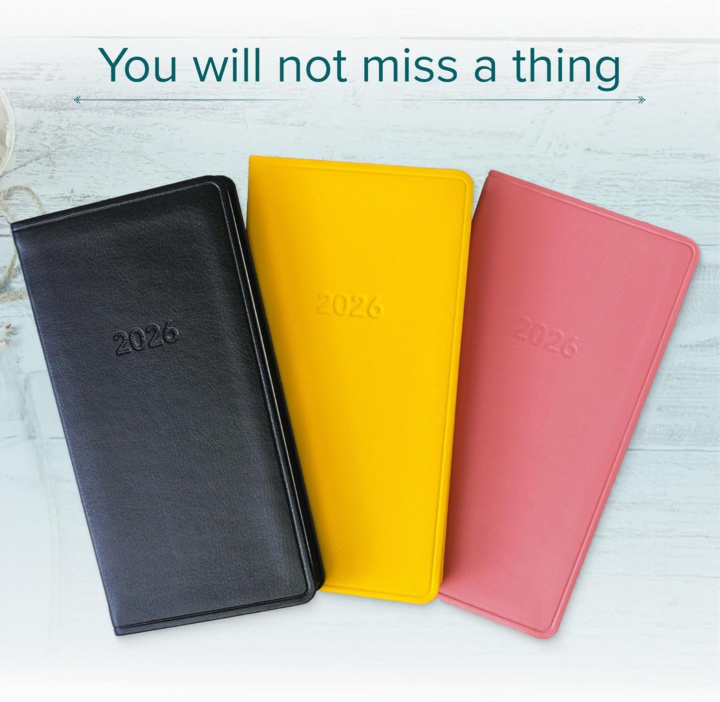 Harbor Pocket Weekly Monthly Planner 2025-2026 - Calendar Planner and Notebook, Durable Faux Leather, 192 Pages, Softcover & Book Bound - Cambridge Orchid Flower - 6 x 3.25 "