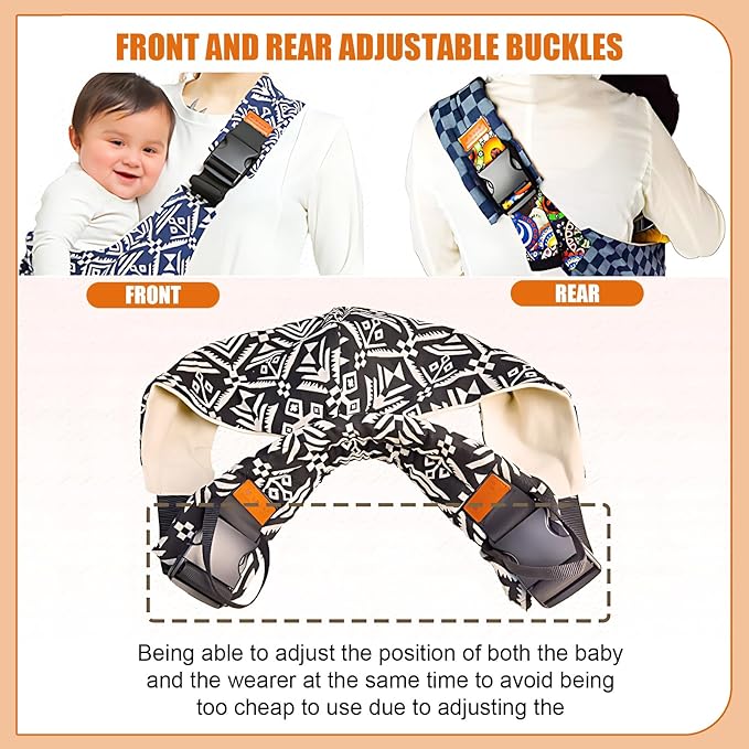 Baby Sling Carrier,Toddler Carrier, 2025 New Baby Sling,Portable and Lightweight Sling,Non-Slip Hip Seat Carrying 10-30lbs(Square)