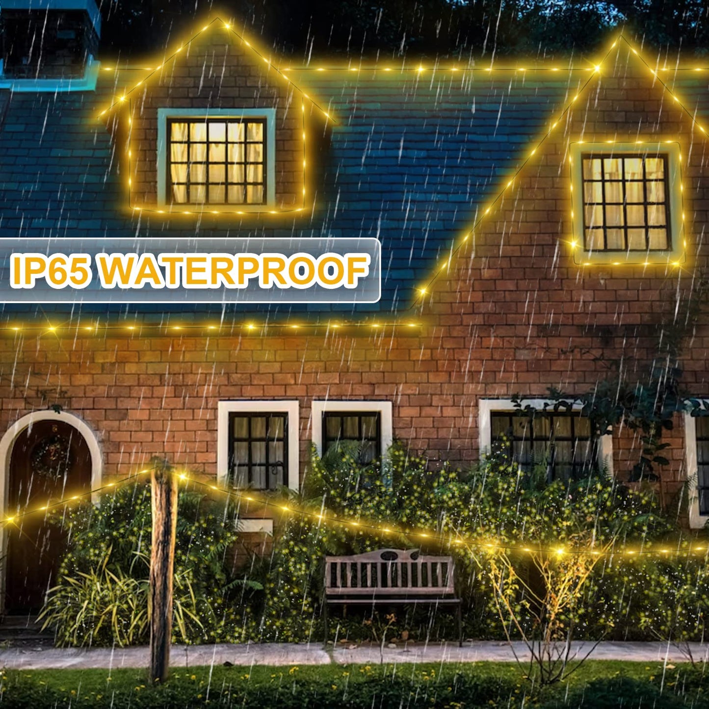 ROADAYLY Christmas String Lights 1000 LED 328 Ft Waterproof Warm White Fairy Lights with Remote Timer, Model BG-CL3M3-306L01