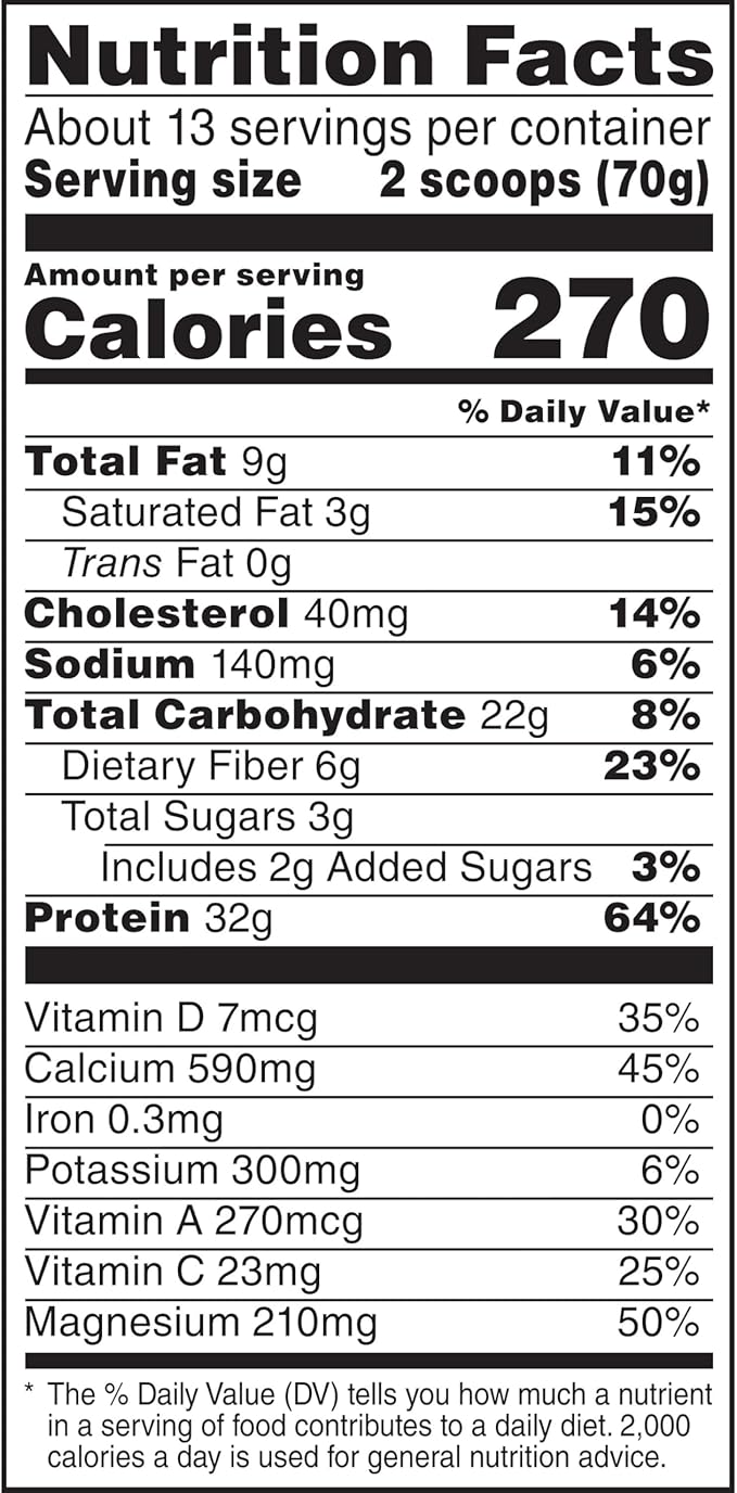 Muscle Milk Genuine Protein Powder, Cookies 'N Crème, 1.93 Pounds, 12 Servings, 32g Protein, 3g Sugar, Calcium, Vitamins A, C & D, NSF Certified for Sport, Energizing Snack, Packaging May Vary