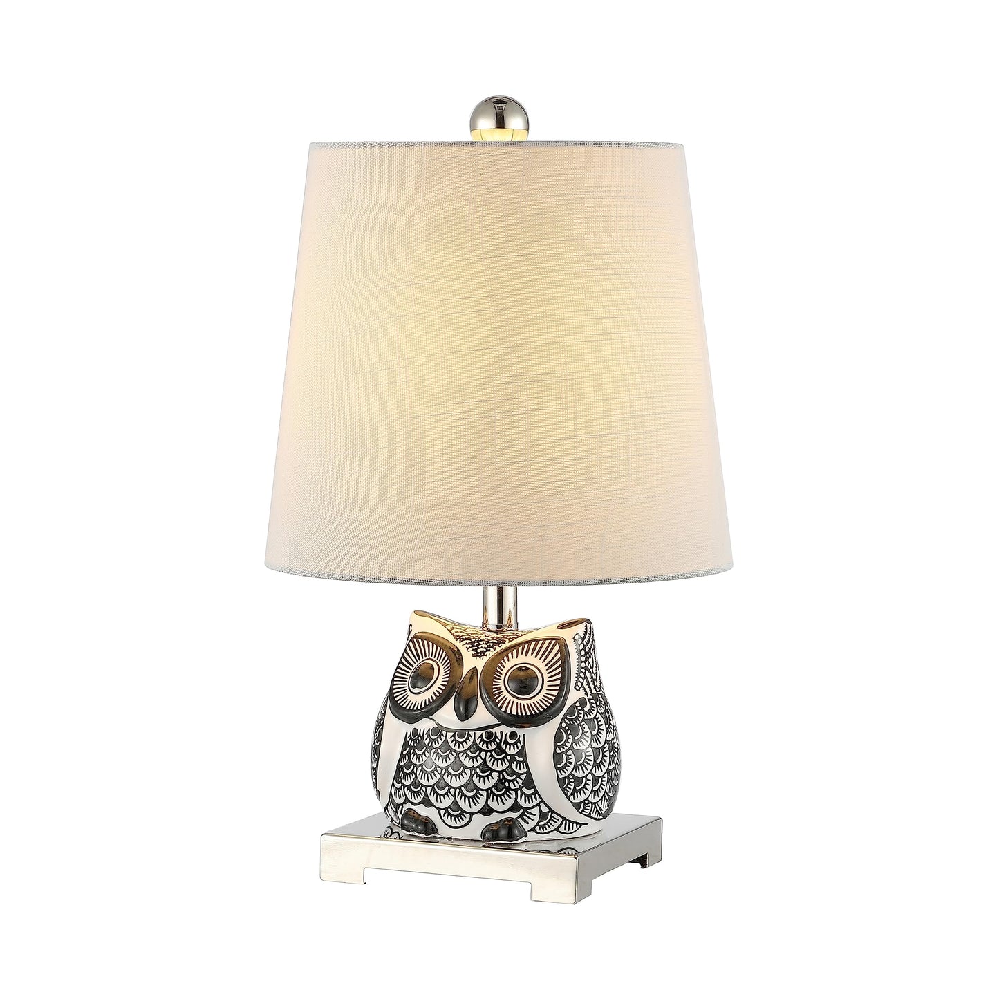 Jonathan Y Justina 16 Ceramic Mini Led Table Lamp, Black/White, Model Jyl3014C, Perfect For Bedroom, Living Room, Office, Kids Room