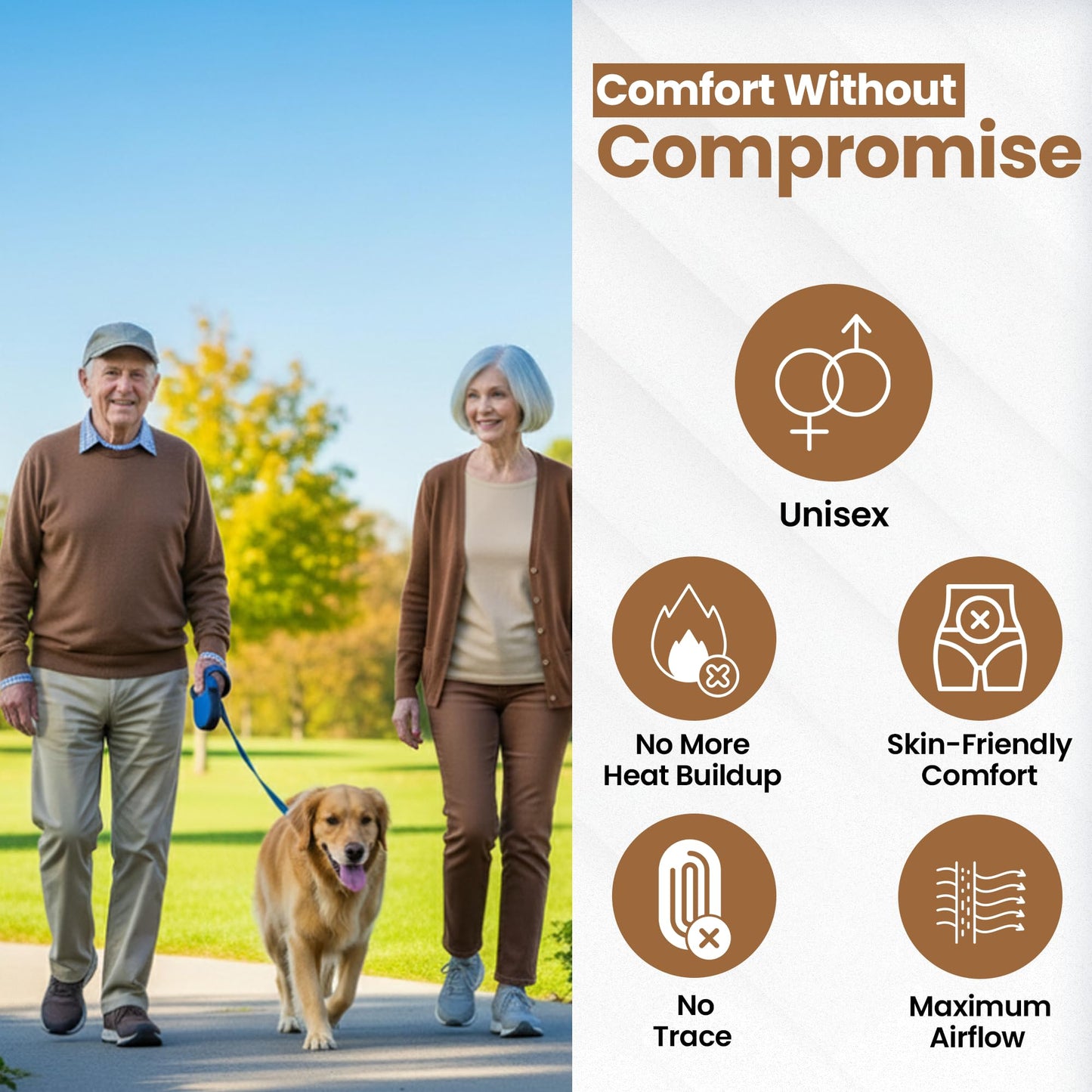Incontinence Leak-Protection, Washable Pull-On Cover Pant, Advanced-Cool-Lightweight-Durable- Kleinert's (Beige,Medium)