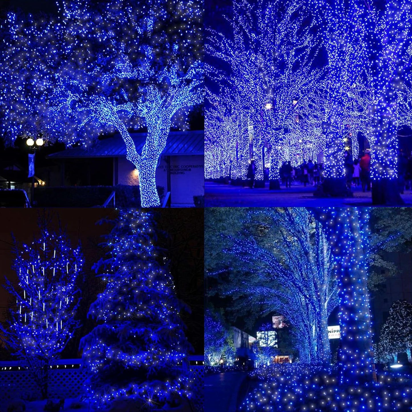 Lamphome 66Ft Christmas Decorative Mini Lights  200 Led Transparent Wire Fairy Starry String Lights Plug In  16 Lighting Modes For Indoor Outdoor Xmas Tree Wedding Party Decoration (White +Blue)