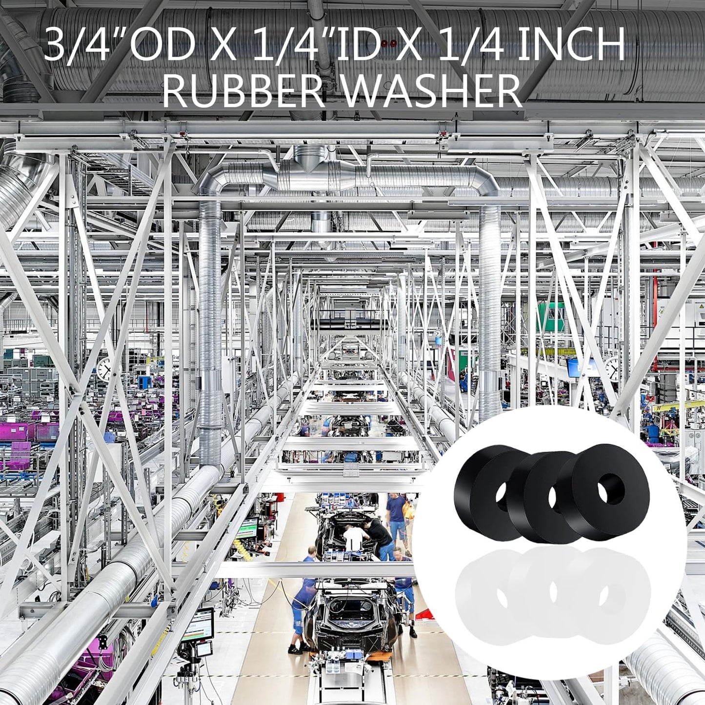30 PCS Rubber Washer for Bolts, Rubber Flat Washers 3/4 Inch OD x 1/4 Inch ID x 1/4 Inch Thickness Rubber Spacers Black Non-Slip Thick Grommets Vibration Isolation