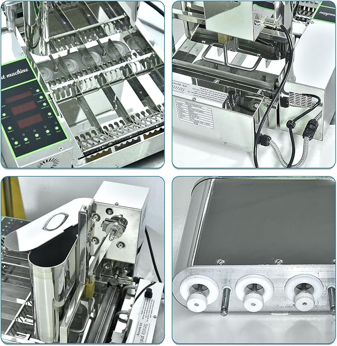 4 Rows Donuts Commercial Frying Donuts Maker, Automatic Mini Donut Maker Machine, Doughnut Maker, For Restaurant, Bakery, Party, Dessert Shop, 1750 Pcs/hour (4 Row)