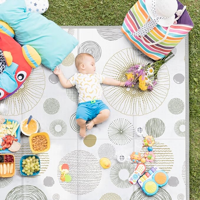 79x71 Baby Play Mat,Extra Large Baby Mat for Floor, Foldable Play XPE Foam Mat, Reversible Crawling Mat for Baby, Safe,Waterproof,Thick Playmats for Babies and Toddlers,Indoor Outdoor Use