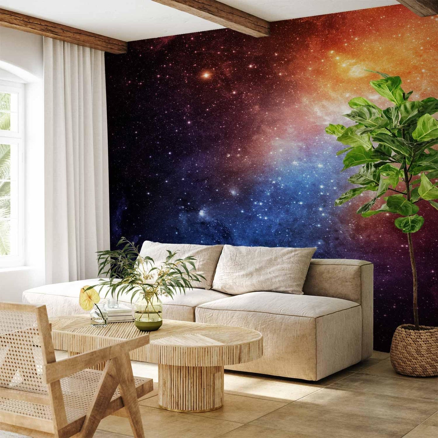 artgeist Wall Mural Cosmos Galaxy 173x124 in - Peel and Stick Self-Adhesive Wallpaper Removable Large Sticker Foil Wall Decor Print Picture Image Design f-B-0057-a-a