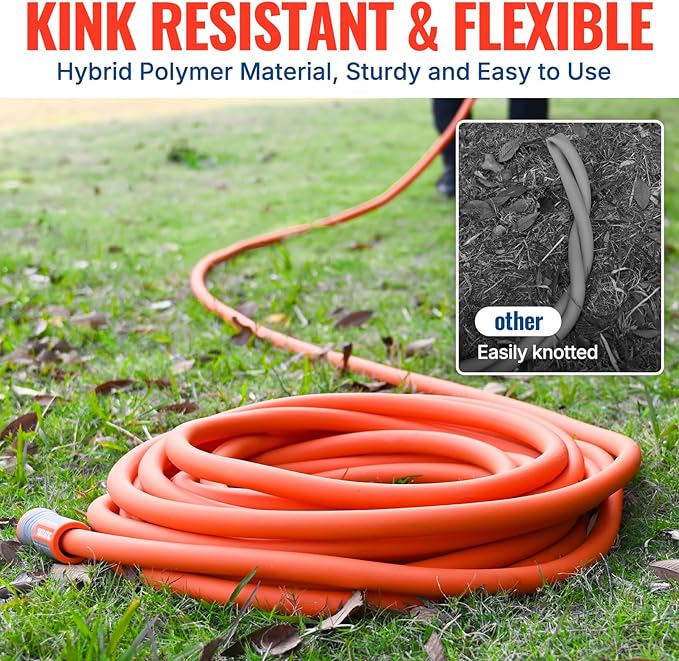 YAMATIC Heavy Duty Garden Hose 5/8 in x 100 ft with Swivel Fitting, Super Flexible Water Hose, All-weather, Lightweight, Burst 600 PSI