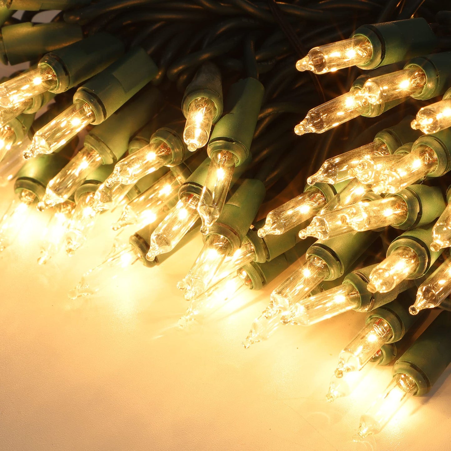 LJLNION 3 Sets Christmas Lights, 150 Count, 33 FT Each, Clear Warm White, UL Certified Mini String Lights for Outdoor Decoration