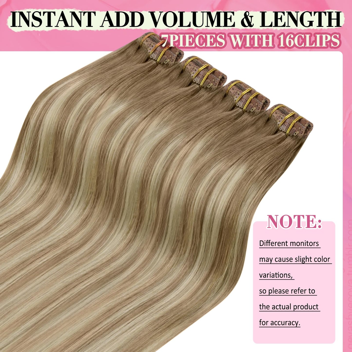 YoungSee Clip in Extensions Balayage Hair Extensions Clip ins Medium Brown Fading To Brown Mix Platinum Blonde Balayage Real Hum