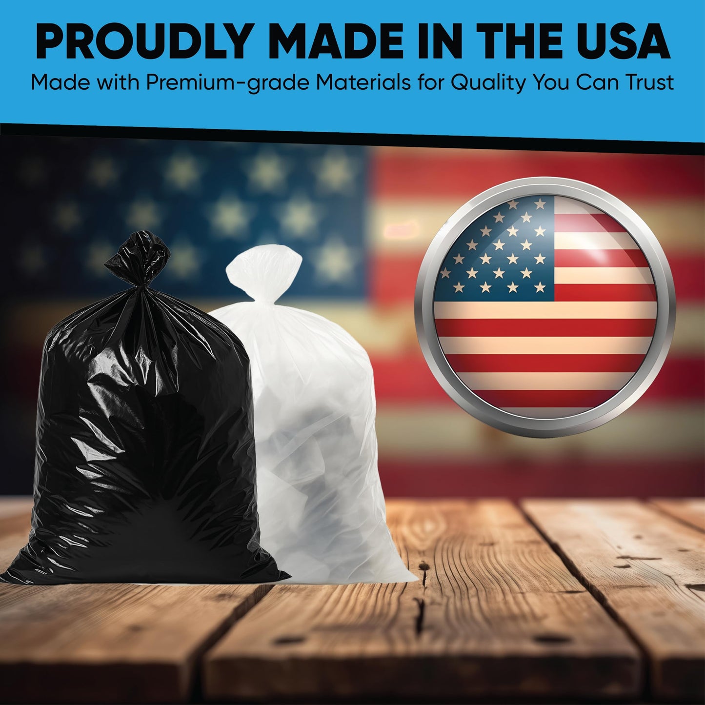 Contractor Garbage Bags 55 Gallon Heavy Duty | 50 Count | 3 Mil Construction Bags Heavy Duty with Ties | 55 Gallon Trash Bag for Contractors