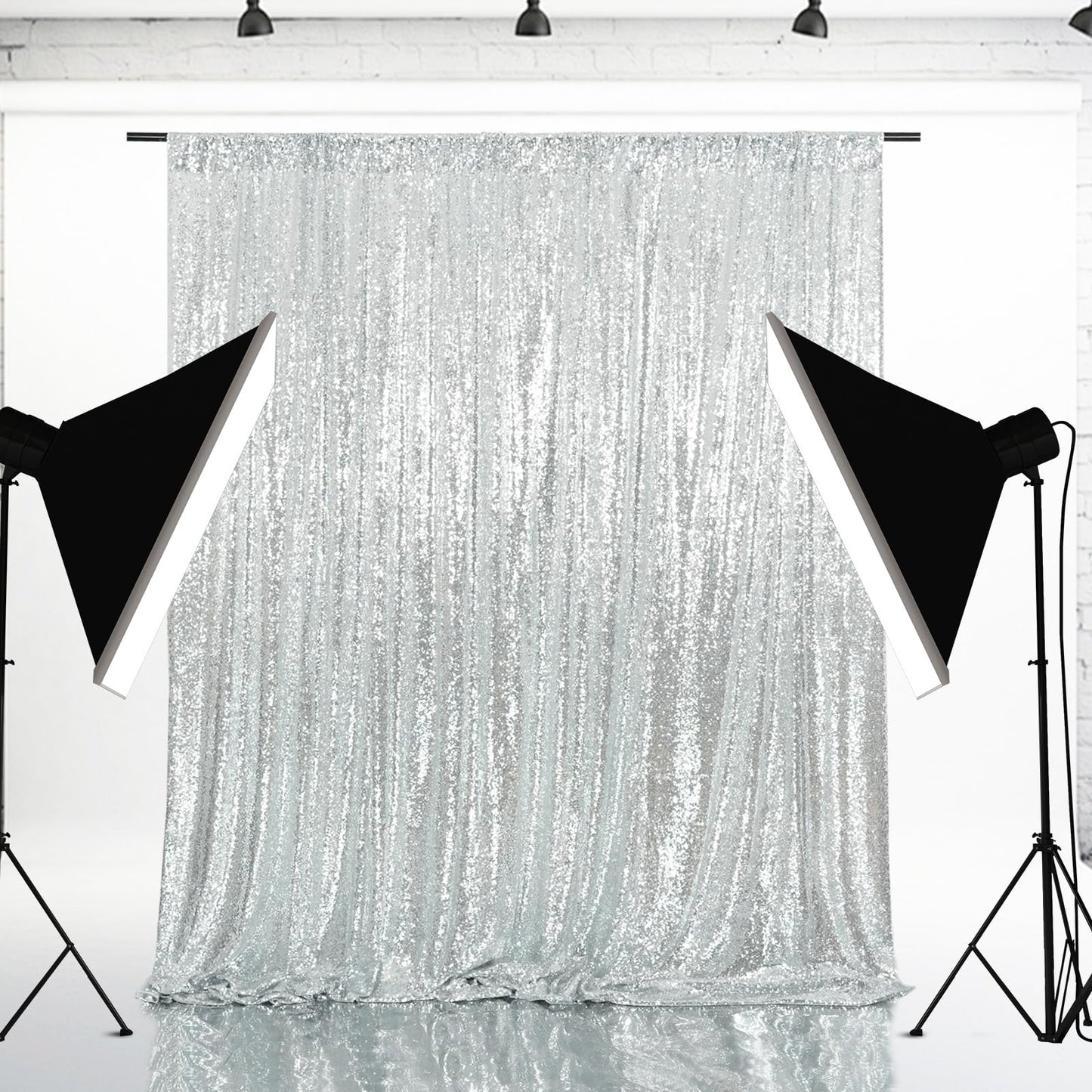 Eternal Beauty Silver Sequin Backdrop, 6X8 Ft Glitter Background Curtains For Shimmer Photography Party Wedding Birthday Back Dr
