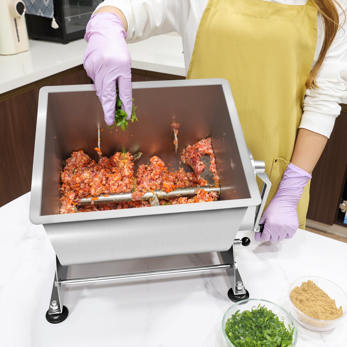 Wutfly Butcher Series 35 lb / 6 Gallon Manual Tilting Meat Mixer