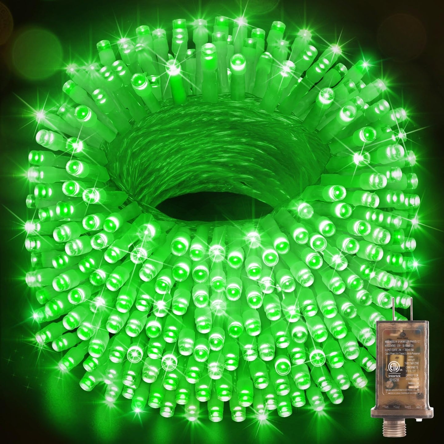 Hezbjiti 1000LED Outdoor Christmas String Lights, 394FT, Green, Waterproof, Remote, 8 Lighting Modes, Timer