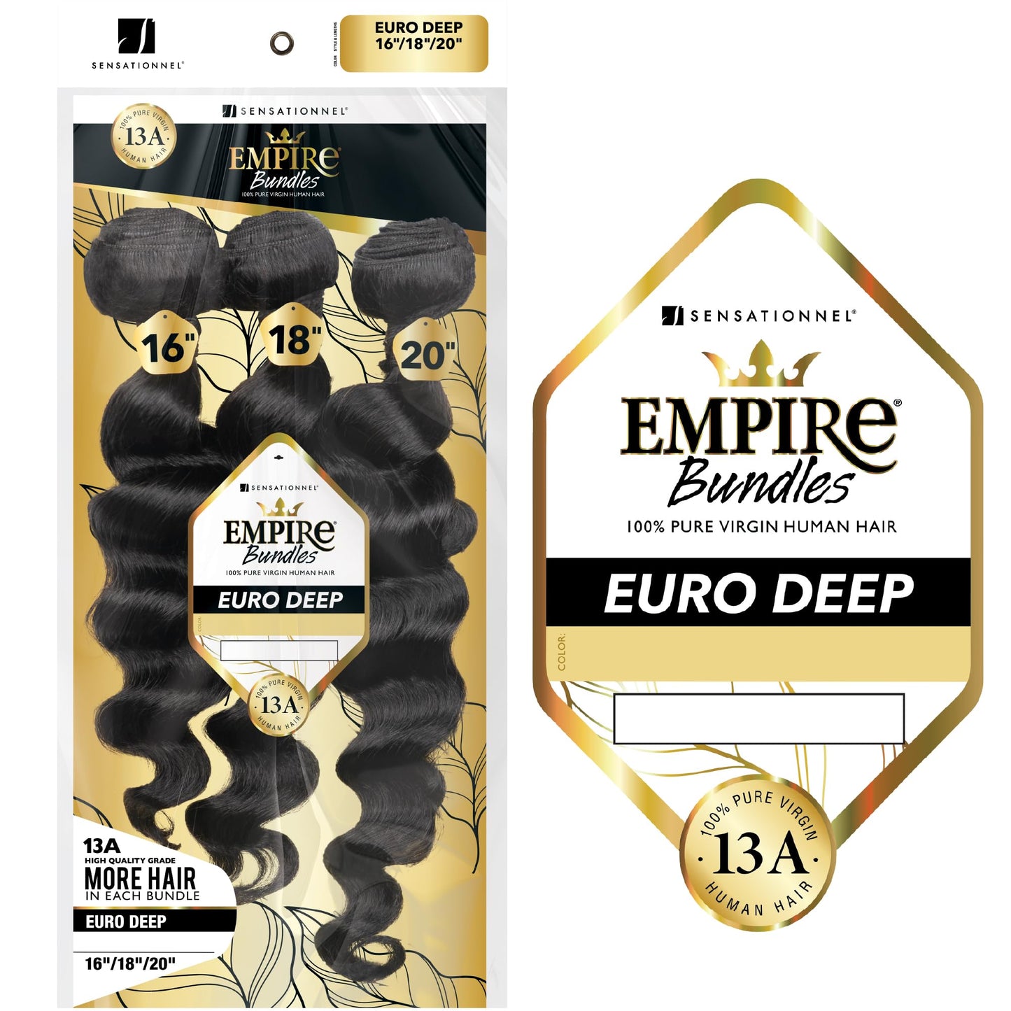 Sensationnel Empire bundles multi - euro deep 10a tangle shed free human hair for weaving and sew in styles (20 22 24 inch, NATU