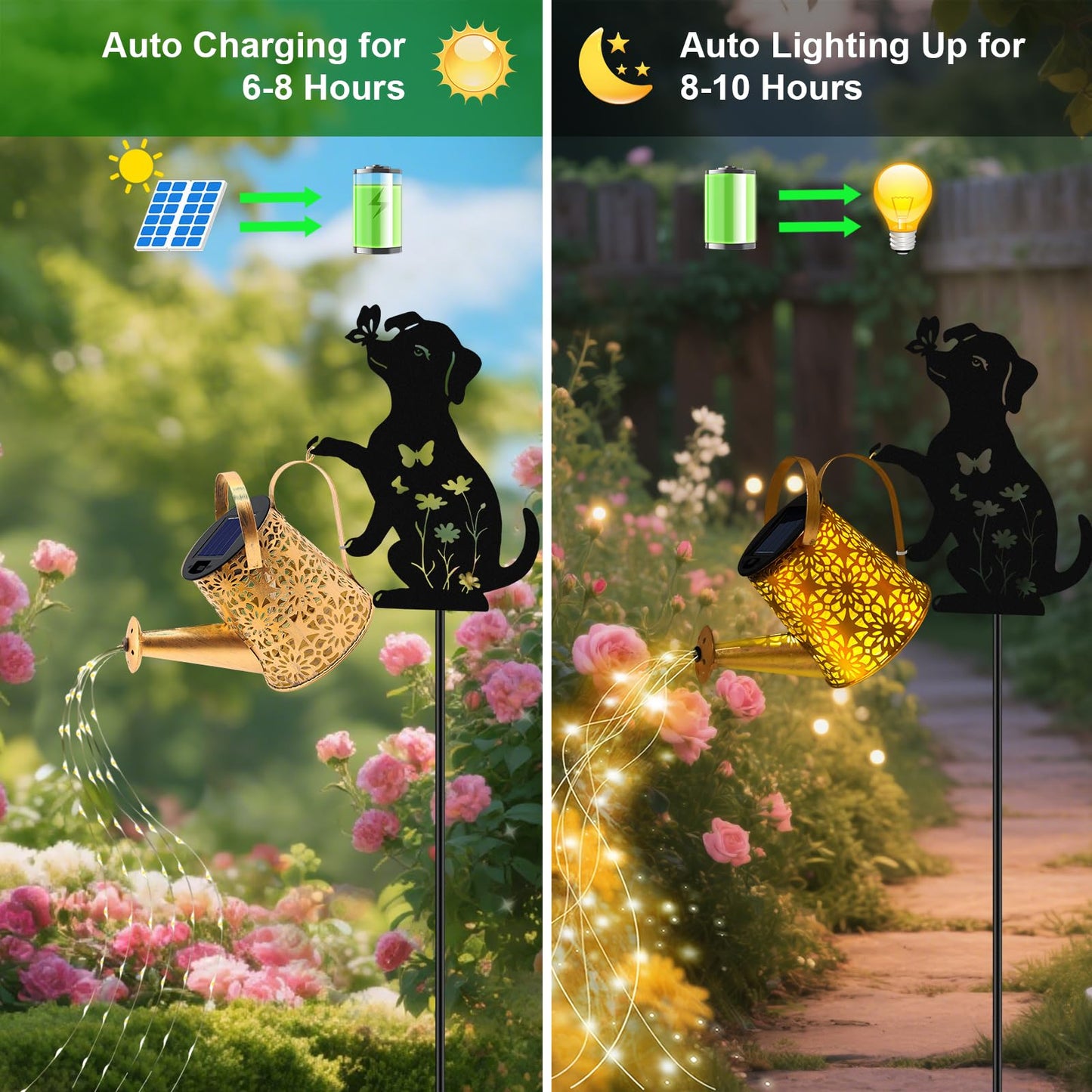 Solar Watering Can Lights  Dog Hanging Lantern Solar Lights Outdoor  Dog Lover Gifts For Mom Women Birthday MotherS Day Christmas  Waterproof Garden Decor Outside Patio Yard Pathway Backyard