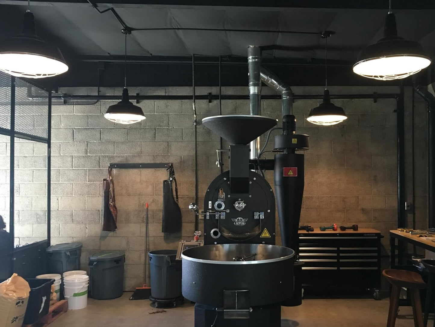Steel Lighting Co. Manhattan Warehouse Light | Ceiling Mounted Pendant | 20 inch Dome | 12 inch Stem | Large Steel Barn Light Made in America | Matte Black Exterior/Matte Black Interior