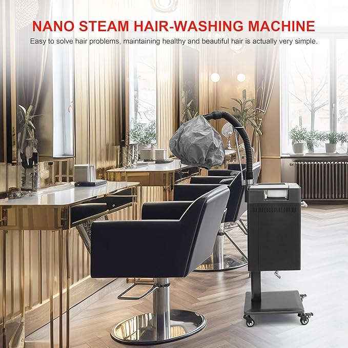 Hair Steamer Micro Mist Scalp Detoxify for Hair Wash Reclining Chair Bed Attachment Professional Hair Care for Salon SPA Barber Shop Fully Metal Meterial Elitzia ET1940