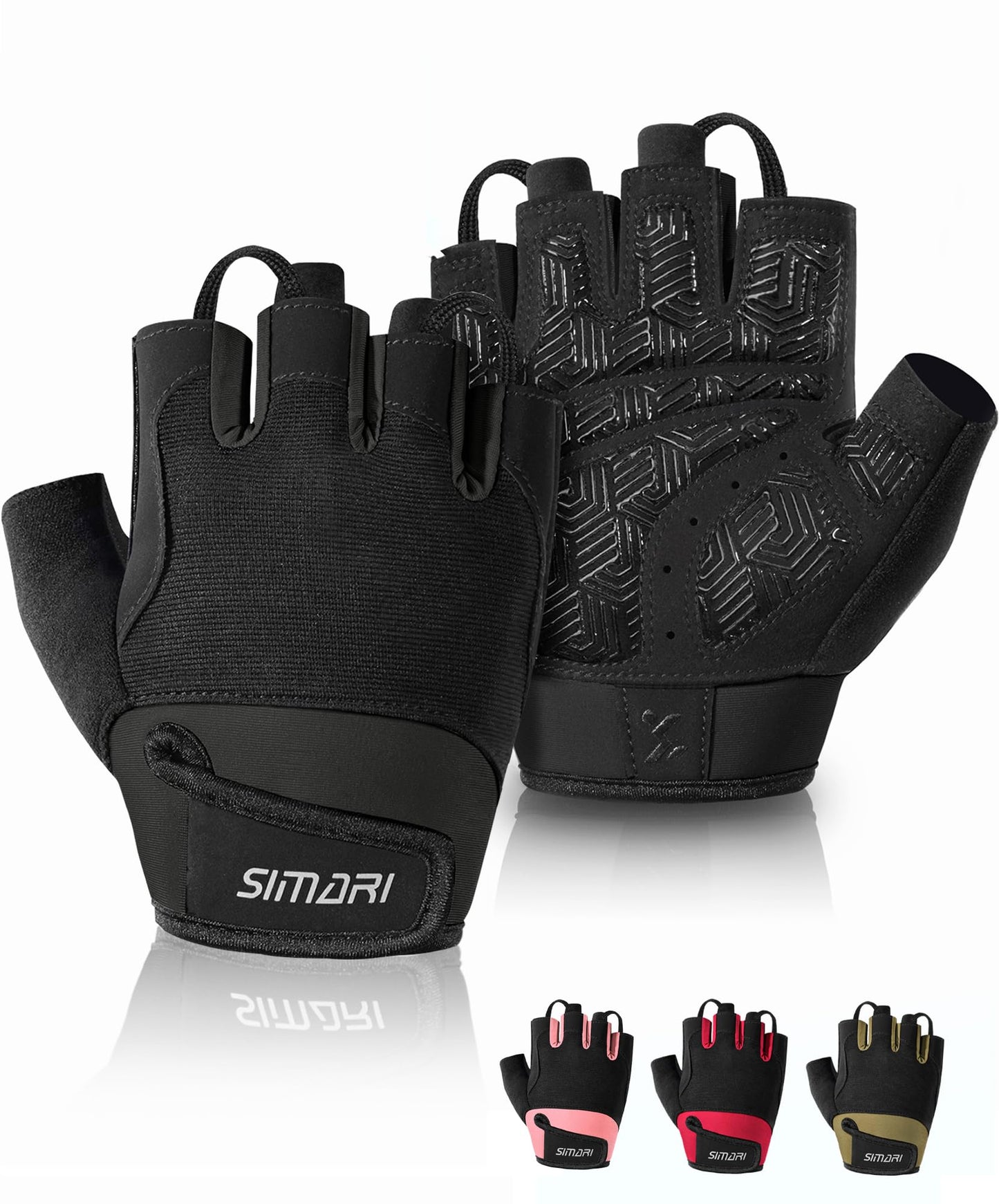 SIMARI Breathable Workout Gloves for Men & Women, Weight Lifting Gloves with Padded, Grip, Full Palm Protection, Gift for Gym Exercise, Cycling, Weightlifting Training, Fitness, Black, Size XL