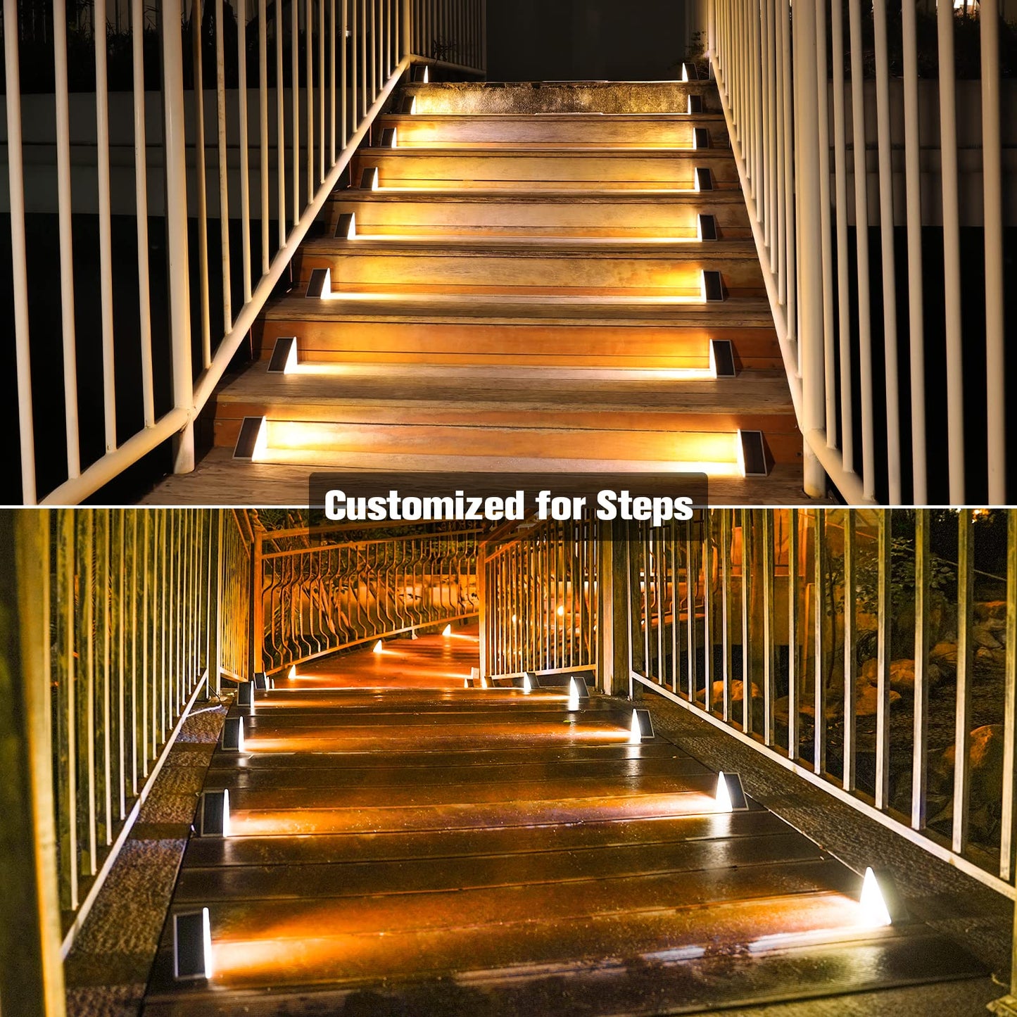 Volisun Solar Step Lights 6 Pack, Ip67 Waterproof Warm White Led, Model 21131Zm For Garden, Deck, Porch, And Patio Lighting