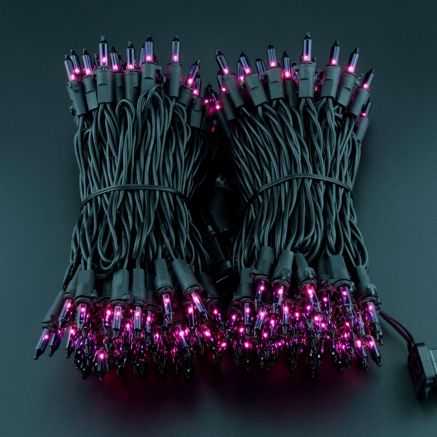 YULETIME Purple String Lights, 33 Ft, 100 Count, UL Certified, Pack of 2 Strands, Black Wire
