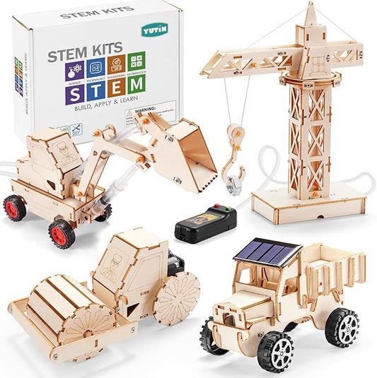 STEM Kits for Kids Ages 8-10 10-12, Wood Building Crafts Kit for Boys 8-12, Model Car Kit, 3D Wooden Puzzles Woodworking S...