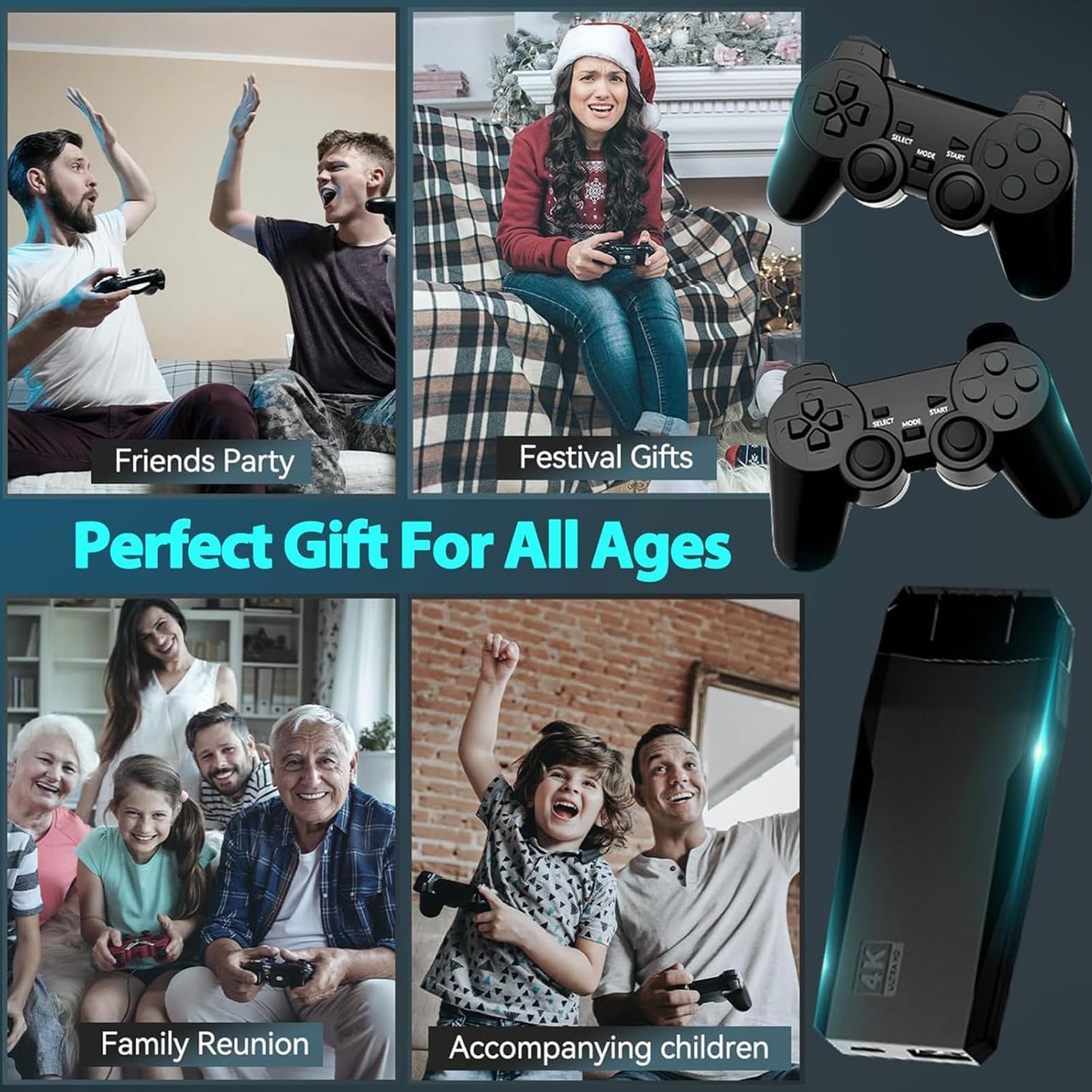 Retro Gaming Console,Vide Game Consoles with 4K HDMI,18 Classic Emulators,Plug and Play,20000+ Games Built-in Classic Video Games