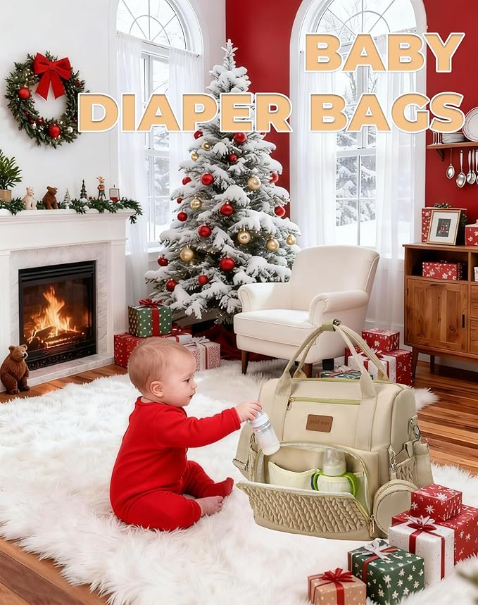 Backpack Diaper Bag,Stylish Waterproof Baby Diaper Bags with Changing Pad,Insulated Pockets,Multi-Function Travel Diaper Backpacks, Baby Registry Search,Khakii