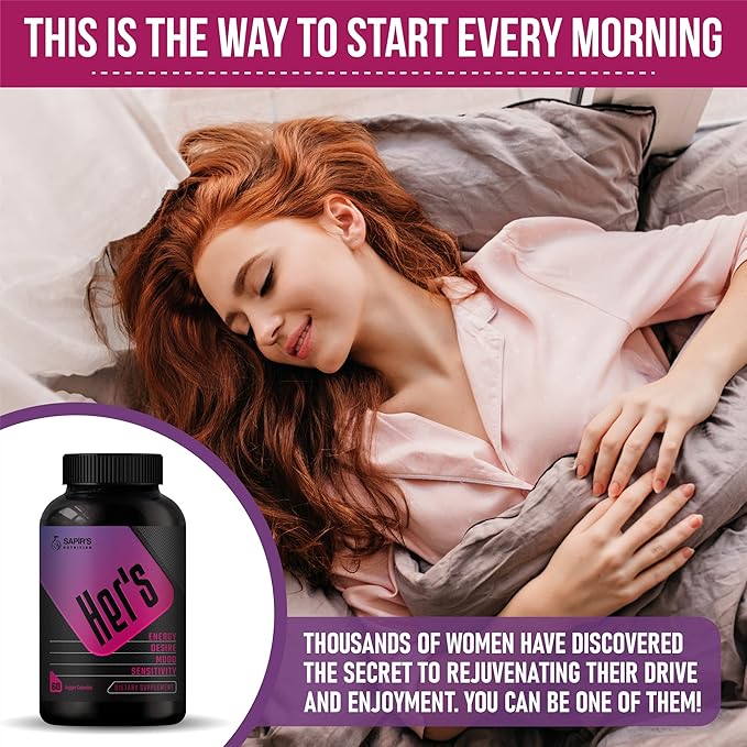 Female Libido Booster for Women - Increase Passion, Desire & Excitement - Relieve Stress, Reduce Dryness & Heighten Sensitivity, Hers Hornygoatweed Energy Supplement for Women in the Mood Enhancer