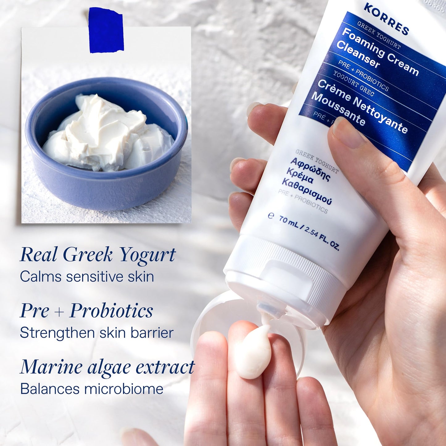 KORRES Greek Yoghurt Foaming Cream Cleanser 75 Ml, 2.5 fl. oz.