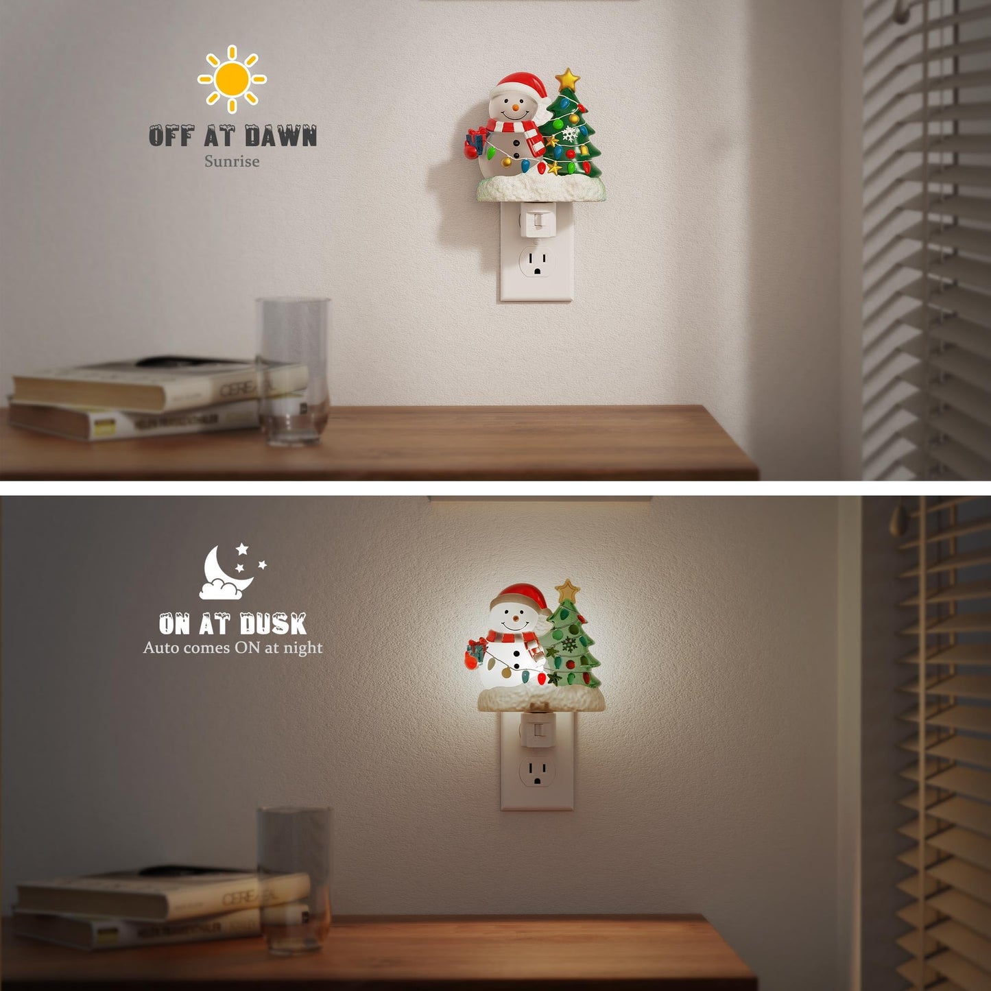 Jandcase Christmas Tree & Snowman Night Light  5000K Night Lights Plug Into Wall Cute & Funny Christmas Night Light For Kids  Nightlights With 360?Rotatable For Home Party Decor 1 Pack