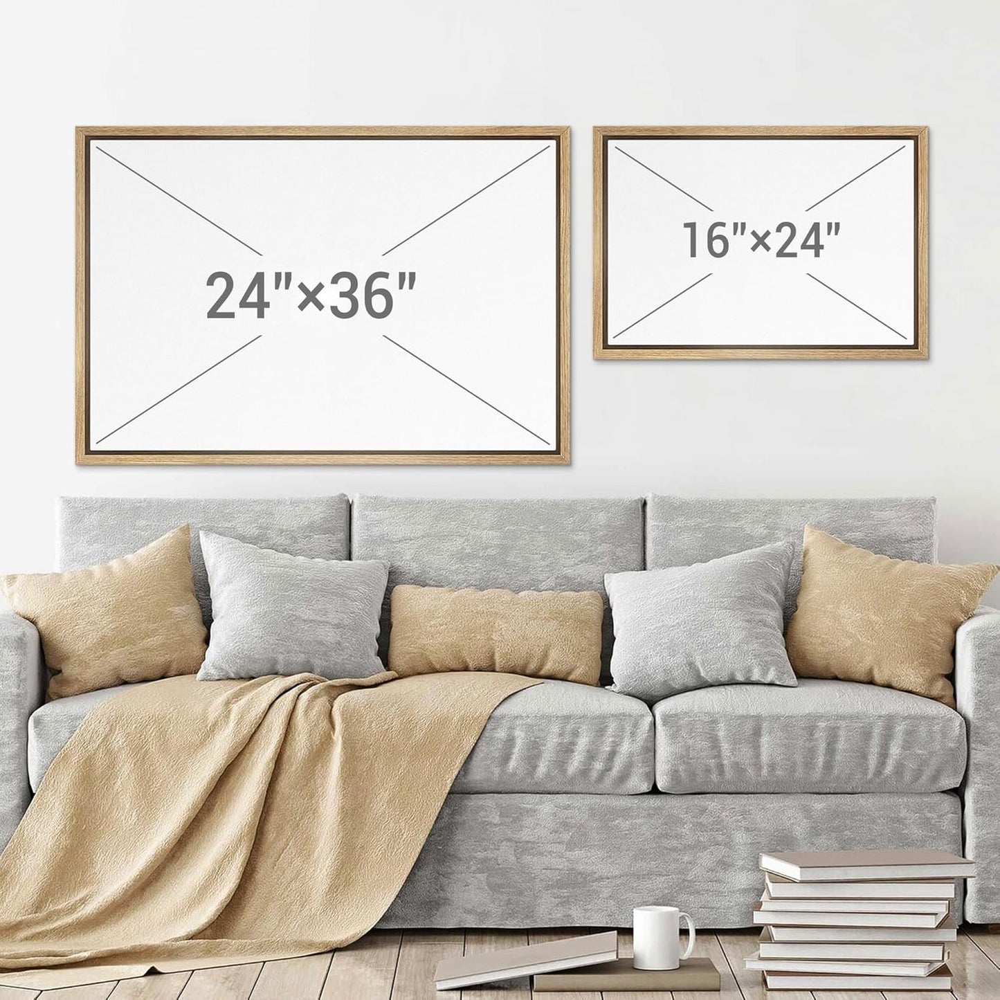 SIGNWIN Framed Canvas Print Wall Art Set Funny Crane Playing Golf Whimsical Bird Illustrations Modern Art Rustic Minimal for Living Room, Bedroom, Office - 16"x24"x2 Natural