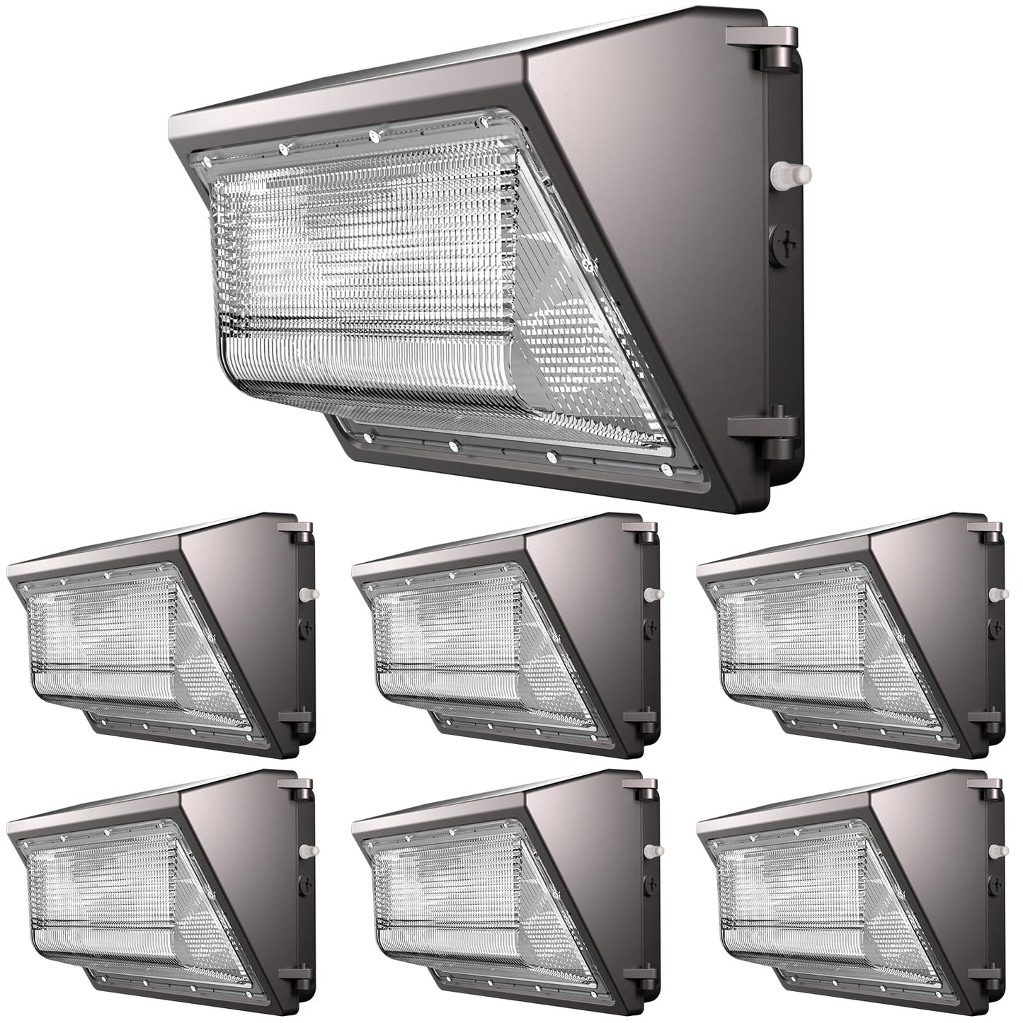 Acohook 6Pack 150W Led Wall Pack Lights  100-277V Dusk To Dawn With Photocell  22500Lm 5000K Daylight Ip65 Waterproof Outdoor Security Lighting  Energy Saving  Etl | 5-Year Warranty(Height:10~20Ft)