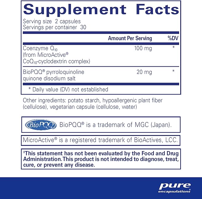 Pure Encapsulations SR-CoQ10 with PQQ - Heart Health Support* - Sustained Release Technology - Antioxidants Supplement - Gluten Free, Vegetarian & Non-GMO - 60 Capsules