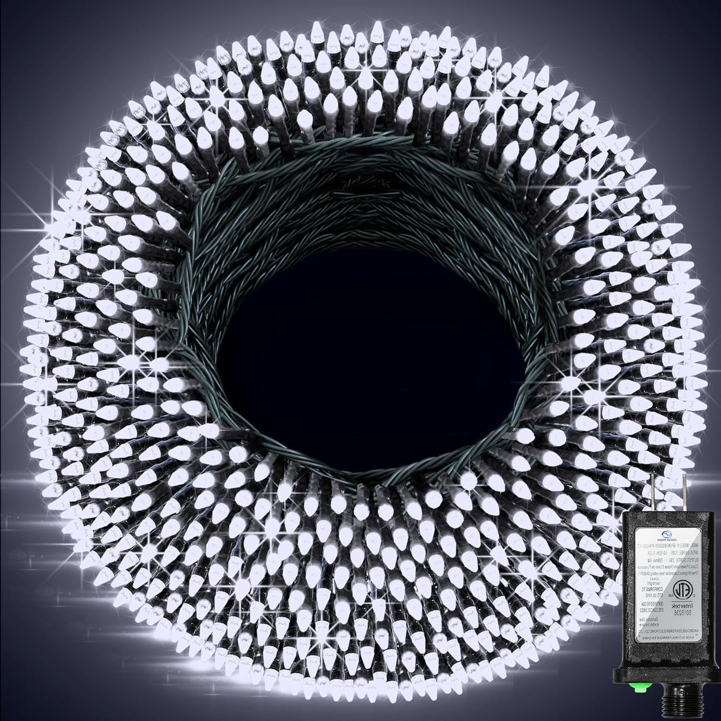 340 Led 90Ft Christmas String Lights Outdoor  12 Pro Modes And Timer Memory & Brightness  Plug In Waterproof Dark Green Wire Twinkle Light For For Xmas Yard Tree Wedding Party Decor (Cool White)