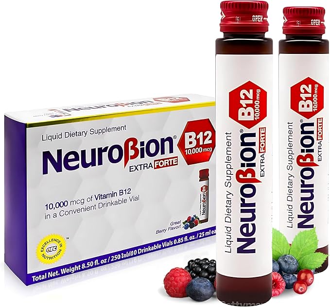 Neurobion Extra Forte B12 10,000 mcg Vials, Liquid - Extreme Powerful- 10 Vials per Box