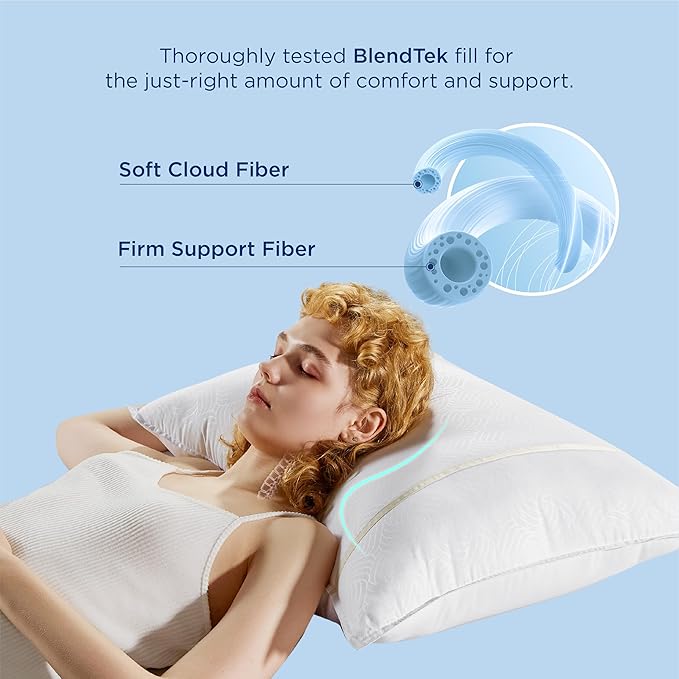 Bedsure Hotel Pillows - Luxury Bed Pillows for Sleeping with Decoration Strip Breathable Cover Soft & Supportive Pillows for Side, Back or Stomach Sleepers (2, Light Khaki, King)