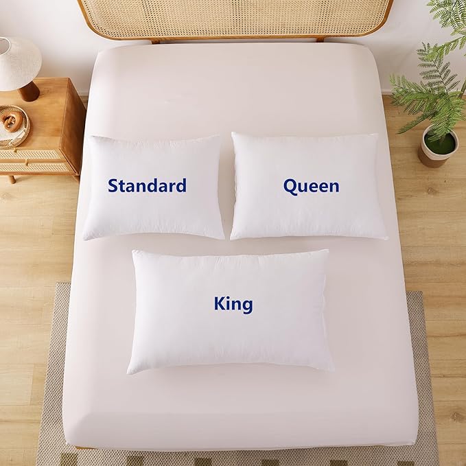 Shatex Extra Firm Pillow Standard Size 26 x 20 inch, Bed Pillow with Adjustable Insert Provides Stronger Support - for Back, Stomach & Side Sleepers,Super Firm