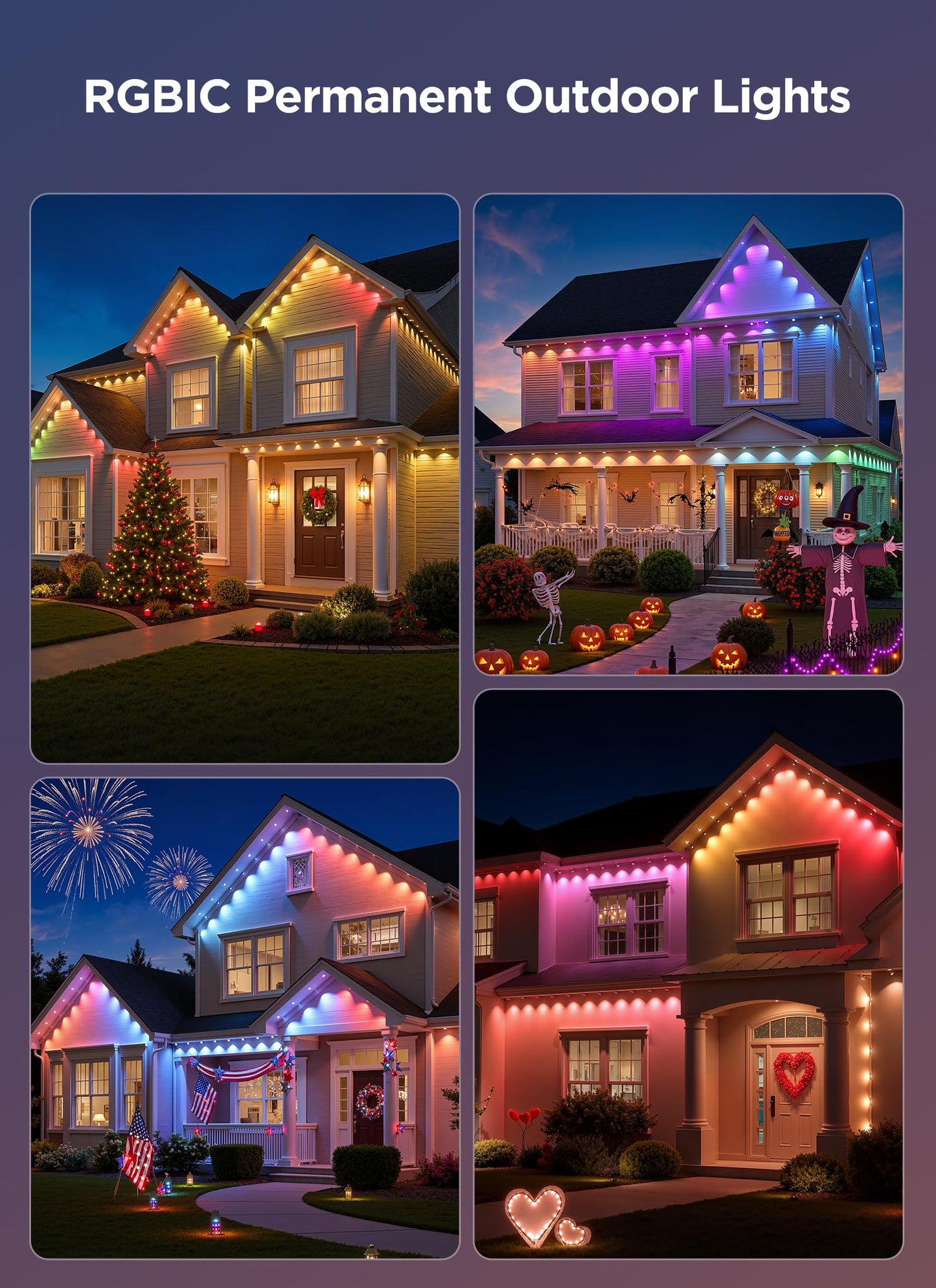 Smartdawn Permanent Outdoor Lights  200Ft With 128 Smart Rgbic Led Lights  Diy Scene Mode  Ip68 Waterproof Christmas Light For Daily And Accent Lighting  Outdoor Decor  House Roof  Holiday Decorations