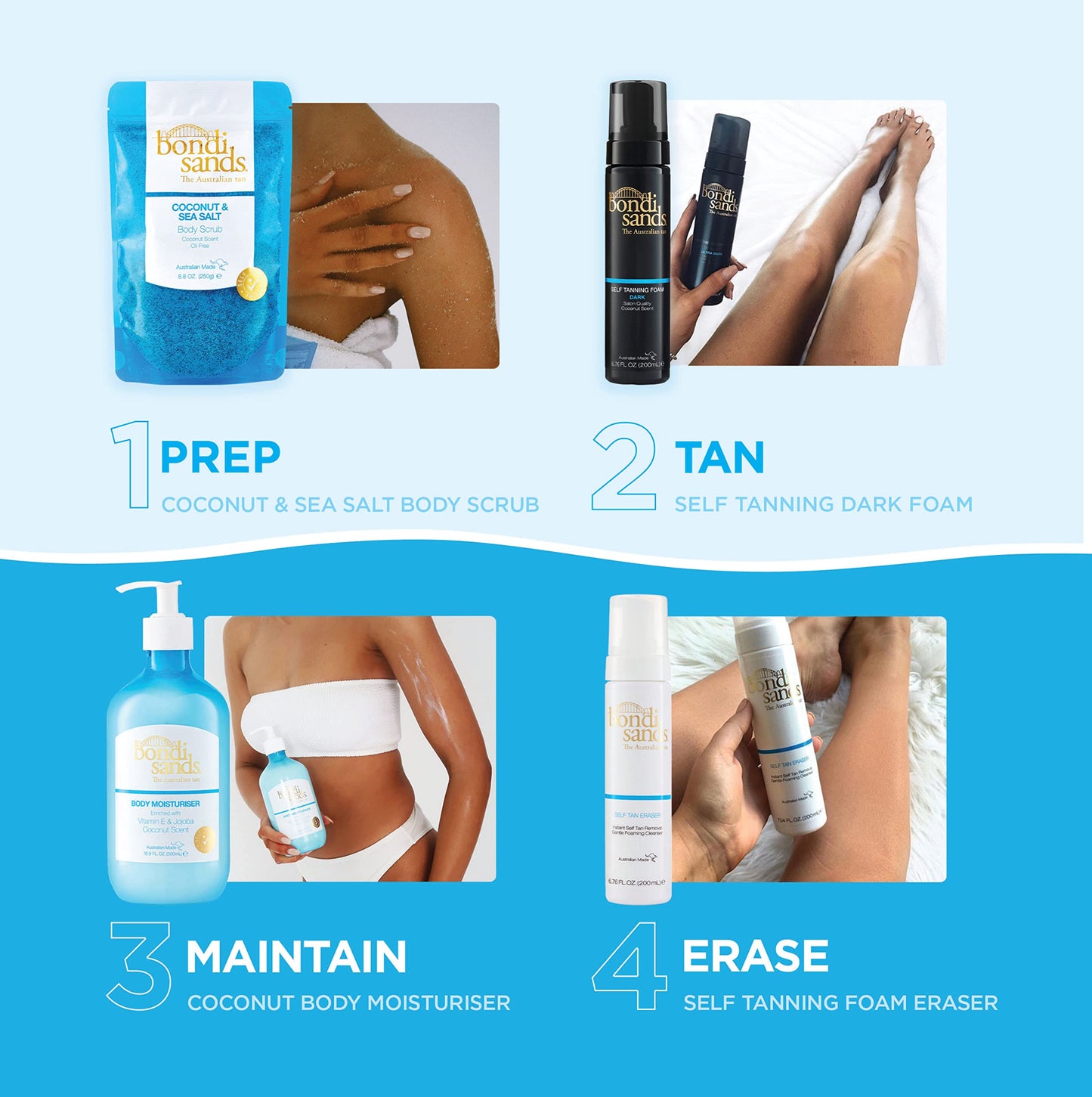 Bondi Sands Self Tan Body Brush, Buffs & Blends to Ensure a Smooth & Flawless Application of Tanning Lotions, Foams, & Mists, Wa