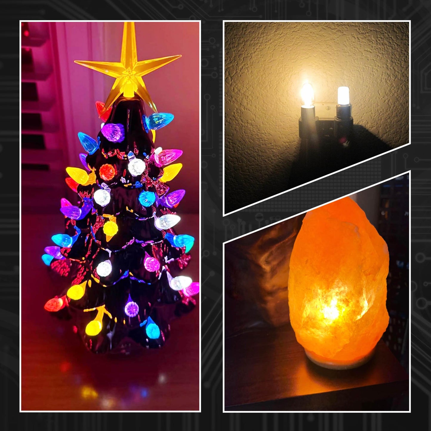 2W C7 E12 Led Salt Lamp Replacement Bulb 300Lm Warm White 2700K 120V E12 Candelabra Base For 25W-40W Himalayan Salt Lamp Night Light Chandelier Christmas Lighting Dryer Refrigerators Bulb  2 Pack