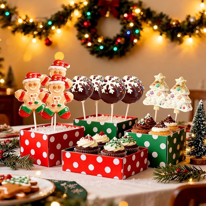 Mity Rain Christmas Cake Pop Mold Shapes Press Set, Snowflakes and Gingerbread Man Mold, 3D Printed Cakepop Molds Cutter for Home Baking,Birthday Parties