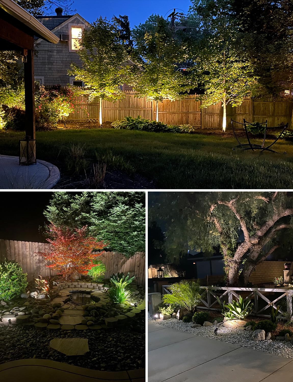 SUNVIE Low Voltage LED Landscape Lights, 12W, 900LM, Waterproof, 10 Pack with Connector, Black/Clear, Model 767087224803