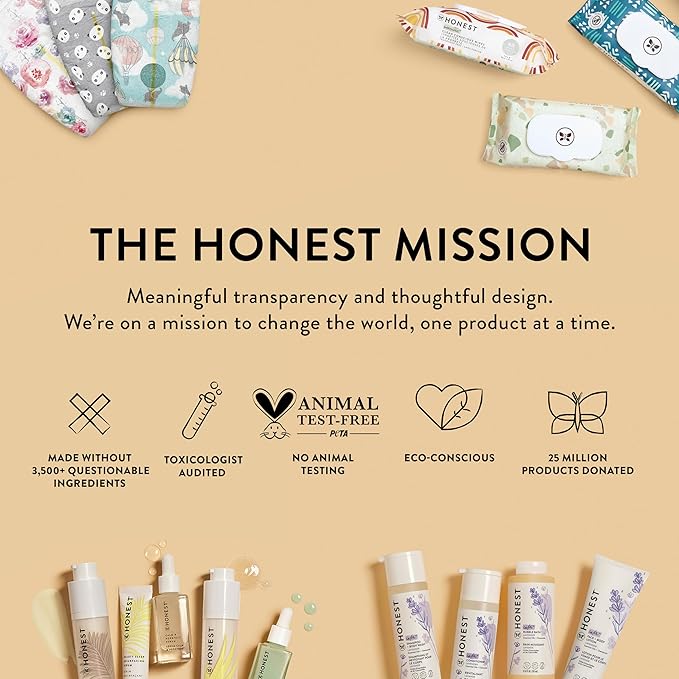 The Honest Company Clean Conscious Unscented Wipes Over 99% Water Compostable Plant-Based Baby Wipes Hypoallergenic for Sensitive Baby Skin EWG Verified Geo Mood 648 Count