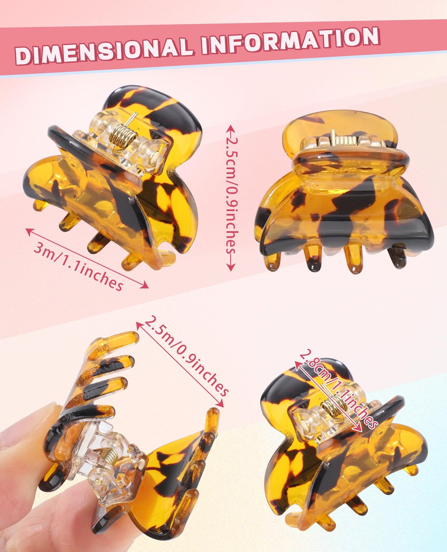 Claw Hair Clips Jaw Clamps - 12PCS Small Hair Claw Jaw Clamp for Thin Hair Styling Accessories Classic Hair Clamp for Women Girl