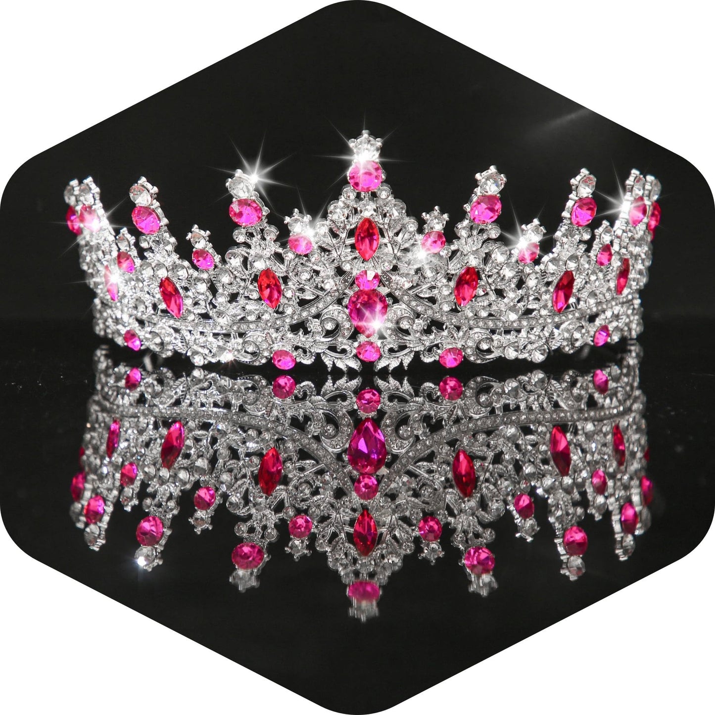 Kamirola Crystal Crowns and Tiaras Headband for Girl or Women Birthday Party Wedding Prom Bridal Halloween Christmas (TR19), M,