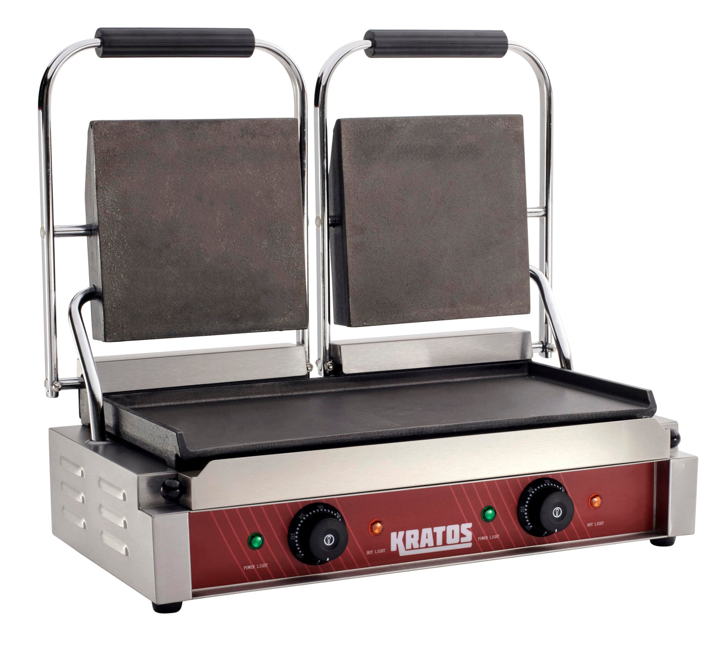 Kratos Commercial Electric Panini Sandwich Grill with Smooth Plates, 18.7"x9" Cooking Surface, Commercial Countertop Panini Press, 120V, 3500W (29Y-024)