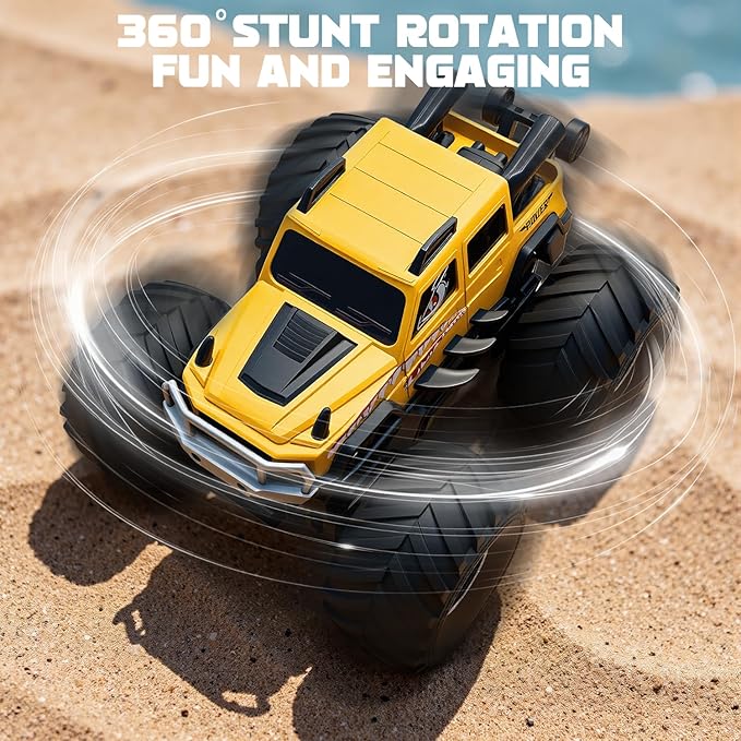 1:18 Waterproof Monster Trucks RC Cars,Amphibious Remote Control Cars 2.4G 4WD All Terrain Off-Road RC Hobby Vehicle Christmas Birthday Gifts for Kids Boys Girls 8 9 10 11 12+